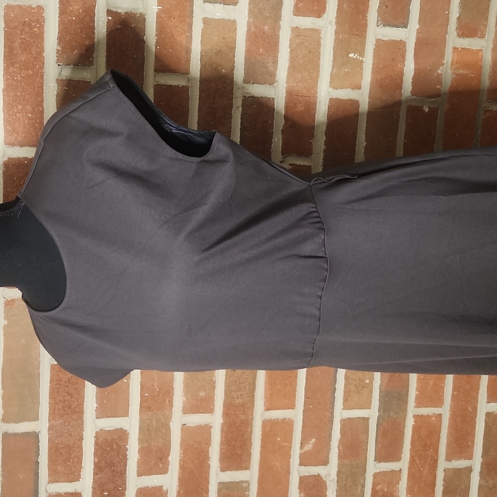 Ann Taylor Petite Charcoal Midi Dress, Size MP - Picture 2 of 8